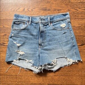 Abercrombie & Fitch Blue Distressed Jean Shorts